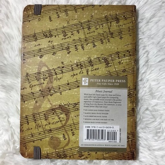 Peter Pauper Press Music Journal and Beaded Tassels Music Bookmark Set - Picture 3 of 12